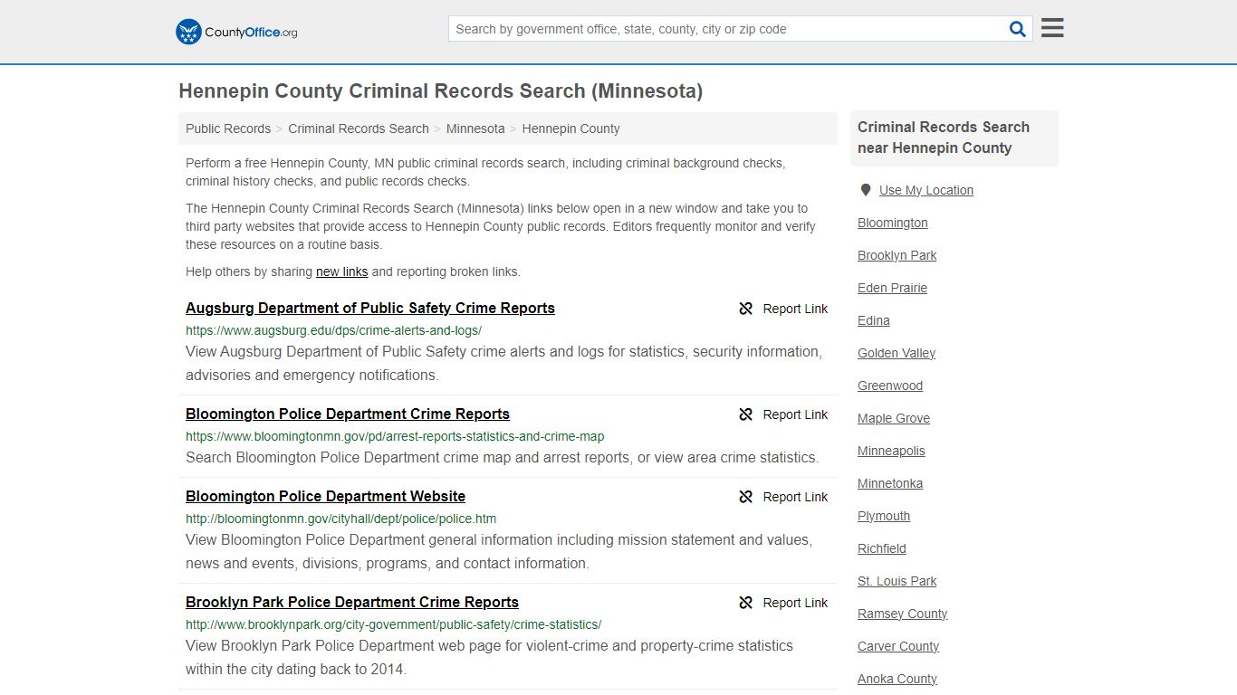 Hennepin County Criminal Records Search (Minnesota) - County Office