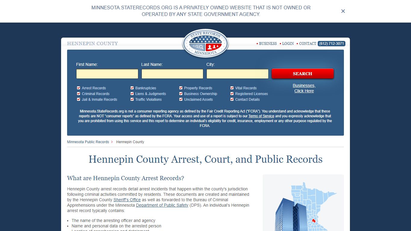 Hennepin County Arrest, Court, and Public Records